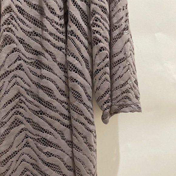 NWOT Susan Graver Women's Stretch Lace Cardigan Open Front 3/4 Sleeve Gray XXL - Picture 5 of 8